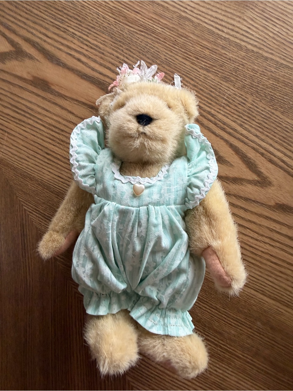 Plush Teddy Pajama Romper in Mint Green